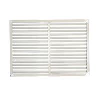 Grille de Ventilation Aluminium, Aérateur Murale Intérieur Extérieur, Grille d’Aération Antirouille avec Lames Horizontales, Cache Aération Design pour Maison, Salon, Cuisine(Silver-white,60x60 cm)