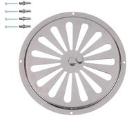 Grille de Ventilation Circulaire en Acier Inoxydable Ajustée, Régulé Grille d'Aération Ronde non Magnétique AISI 304, Diffuseur d'Air Intérieure/Extérieure. (Diamètre 17.5cm)