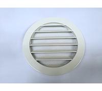 Grille de ventilation circulaire en aluminium blanc avec filet de protection pour le rejet et la prise d'air extérieur - diamètre 200 mm