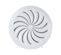 Grille de ventilation d'air d'échappement ronde - Taille réglable - Ø 100 mm jusqu'à Ø 150 mm - Pour Ordinateur, Blanc