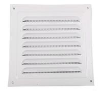 Grille de ventilation de retour avec grille de protection carrée 15 x 15 cm en acier inoxydable pour applications de circulation d'air au plafond et sur les parois latérales (1 pièce, blanc)