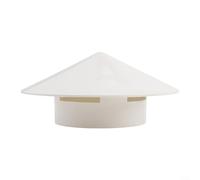 Grille de ventilation de toit en PVC blanc - Capuchon rond pour tuyau de 75 à 160 mm - Protection contre les oiseaux et la pluie - Pour conduit de maison (75 mm)