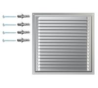 Grille de Ventilation en Acier Galvanisé avec Filet de Protection - Cache d’Aération Murale ou de Plafond - Métal Anticorrosion - Carrée 300 x 300 mm - Usage Intérieur Extérieur.