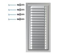 Grille de Ventilation en Acier Galvanisé avec Filet de Protection - Cache d’Aération Murale ou de Plafond - Métal Anticorrosion - Rectangulaire 150 x 300 mm - Usage Intérieur Extérieur.