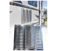 Grille de ventilation en acier inox 304 0,8mm pour mur porte fenêtre meuble | Simple/double/triple rang, fixation rapide, pour circulation d’air intérieur extérieur(55x55 cm/21.65 x 21.65 in)