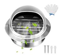 Grille De Ventilation En Acier Inoxydable, 50 100 200mm Rond Grille D'Aération Avec Filet AntiSinsectes, Sortie D'évacuation Décoration Murale Hotte Cheminée Ronde Extérieur(170mm)