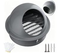 Grille de Ventilation en Acier Inoxydable, 70 80 120 150 160 200 mm Sortie D'air Murale Ronde avec Grille AntisInsectes, Bouches D'aération pour Cuisine Hotte, Gris(110mm/4.33in)