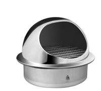 Grille de ventilation en acier inoxydable avec persienne pour sortie d'air murale et protection de conduit rond