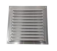 Grille de ventilation en métal - Aération Entrée/Sortie (20x20 cm, Gris métal)