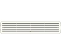 Grille de ventilation en plastique pour salle de bain - Dimensions extérieures : 457 x 92 mm - Avec vis (Blanc)