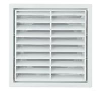 Grille de ventilation en polypropylène avec maille d'acier pour mur, plafond, conduits, ventilateurs d'échappement, séchoirs à vêtements, utilisation intérieure et extérieure, blanc (100 mm)