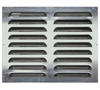 Grille de ventilation et de protection contre les intempéries en aluminium Non teinté 40 x 50 cm Avec grille à lamelles et moustiquaire