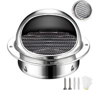 Grille de ventilation externe en acier inoxydable 304 avec filet anti | Couvercles de ventilation for murs, hotte moustiquaire 50 80 100 120 150 180 200mm(60mm/2.36in)