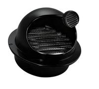 Grille de Ventilation Grille Aération Extérieur Contre Les Intempéries avec Moustiquaire sortie d’air extrait pour Sortie d’air, pour tumble dryer garage(Noir,150mm/5.9in)