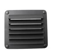 Grille de ventilation, grille de ventilation en plastique for camping-car, yacht, remorque, caravane, montage mural ou plafond (10 cm, noir)(Rectangle Black)