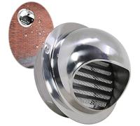 Grille De Ventilation Hotte Bouchon D'aération En Acier Inoxydable Avec Vis Et Chevilles Sortie D’air Murale Ronde Empêcher Le Vent De Face Évent AéRation D'Évacuation Murale Externe 50 ~ 300mm(8cm (8