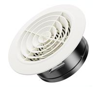 Grille de ventilation intérieure ronde murale, contrôle réglable du volume d'air en ABS avec panneau amovible pour salle de bain ou bureau 75-200 mm Blanc (200 mm)