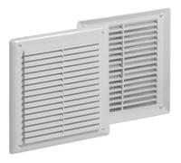 Jardibric - Grille Fixe Rectangulaire à Visser pour Ventilation - Blanc avec Moustiquaire - Dimensions 215 mm x 235 mm - Aération Efficace sans Insectes