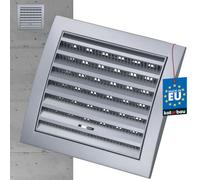 Grille de ventilation Kotarbau® - 150 x 150 mm - Verrouillable - Plastique avec protection contre les insectes - Grille d’aération rectangulaire - Lames satinées - Ventilation d’extraction et d