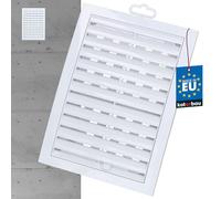 Grille de ventilation KOTARBAU® - 180 x 250 mm - Verrouillable - Plastique - Avec protection contre les insectes - Grille d’aération rectangulaire - Blanche - À lamelles - Pour l’évacuation et l