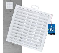 Grille de ventilation KOTARBAU® 200 x 200 mm - Verrouillable - Plastique - Avec protection contre les insectes - Grille d’aération rectangulaire - Blanche - À lamelles - Pour l’évacuation et l