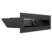 Grille de Ventilation KRATKI AIR | Grille d'air Chaud 6 x 20 cm | Noir | Grille d'extraction pour Ventilation de cheminée | Prise d'air à Un Angle de 45 degrés | résistant à la surchauffe