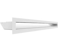 Grille de Ventilation KRATKI AIR | Grille d'air Chaud 6 x 60 cm | Blanc | Grille d'extraction pour Ventilation de cheminée | Prise d'air à Un Angle de 45 degrés | résistant à la surchauffe