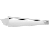 Grille de Ventilation KRATKI AIR | Grille d'air Chaud 9 x 100 cm | Blanc | Grille d'extraction pour Ventilation de cheminée | Prise d'air à Un Angle de 45 degrés | résistant à la surchauffe