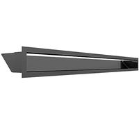 Grille de Ventilation KRATKI AIR | Grille d'air Chaud 9 x 100 cm | Graphite | Grille d'extraction pour Ventilation de cheminée | Prise d'air à Un Angle de 45 degrés | résistant à la surchauffe