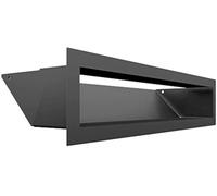 Grille de Ventilation KRATKI AIR | Grille d'air Chaud 9 x 40 cm | Graphite | Grille d'extraction pour Ventilation de cheminée | Prise d'air à Un Angle de 45 degrés | résistant à la surchauffe