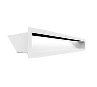 Grille de Ventilation KRATKI AIR | Grille d'air Chaud 9 x 60 cm | Blanc | Grille d'extraction pour Ventilation de cheminée | Prise d'air à Un Angle de 45 degrés | résistant à la surchauffe