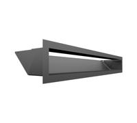 Grille de ventilation KRATKI AIR | Grille d'air chaud 9 x 60 cm | Graphite | Grille d'extraction pour ventilation de cheminée | Prise d'air à un angle de 45 degrés | résistant à la surchauffe