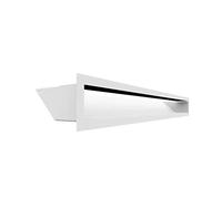 Grille de ventilation KRATKI AIR | Grille d'air chaud 9 x 80 cm | Blanc | Grille d'extraction pour ventilation de cheminée | Prise d'air à un angle de 45 degrés | résistant à la surchauffe