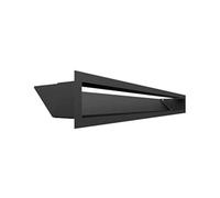 Grille de ventilation KRATKI AIR | Grille d'air chaud 9 x 80 cm | Noir | Grille d'extraction pour ventilation de cheminée | Prise d'air à un angle de 45 degrés | résistant à la surchauffe