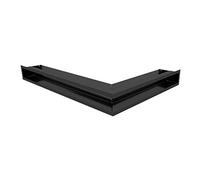 Grille de Ventilation KRATKI AIR | Grille de cheminée Angle Gauche 766 x 547 x 90 mm | Noir | Grille d'extraction pour Ventilation de cheminée | Prise d'air à Un Angle de 45 degrés