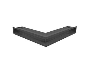 Grille de Ventilation KRATKI AIR | Grille de cheminée d'angle Ouverte 560 x 560 x 90 mm | Graphite | Grille d'extraction pour Ventilation de cheminée | Prise d'air à Un Angle de 45 degrés