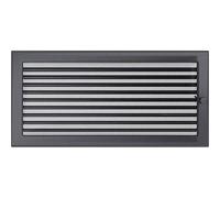 Grille de Ventilation KRATKI avec Stores (Lames) | 22x45cm | Graphite | Grille d'extraction pour Ventilation de cheminée | résistant mécaniquement et à la surchauffe | pour Chaque Type d'intérieur