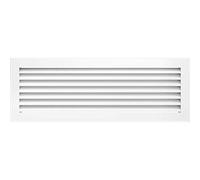 Grille de Ventilation KRATKI Fresh | 17x49cm | Blanc | Grille à air Chaud avec Lames en Acier | Grille d'extraction pour Ventilation de cheminée | pour Chaque Type d'intérieur