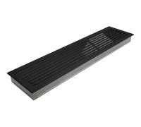 Grille de ventilation KRATKI FRESH | 17x70cm | Noir | Grille à air chaud avec lames en acier | Grille d'extraction pour ventilation de cheminée | Pour chaque type d'intérieur