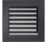 Grille de Ventilation KRATKI Grille de cheminée 17cm x 17cm Graphite avec Stores