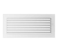Grille de Ventilation Kratki Grille Repas 17cm x 37cm Blanche avec Stores | Pour ventilation de cheminée, avec store. Lamelles réglables pour une répartition de l'air chaud