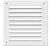 Grille de ventilation métallique à persienne blanc AUTOGYRE "581010" de 100 x 100 m/m