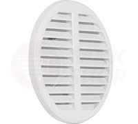 Grille de ventilation - Moustiquaire blanche - Ø 140 mm / 75 à 125 mm - Réglable - Grille d'aération pour garage, moustiquaire - Plastique ASA - Blanc et marron - Grille de finition - Grille d'aération pour porte de salle de bain, WC et cuisine