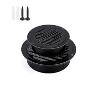 Grille de Ventilation Mural Ronde 67 165 98 155 190 mm, Grille d'évacuation en Acier Inoxydable, Sortie d'air avec Moustiquaire, Grille Aeration Imperméable pour Garage, Cuisine(Noir,165mm)