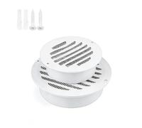 Grille de Ventilation Mural Ronde 67 165 98 155 190 mm, Grille d'évacuation en Acier Inoxydable, Sortie d'air avec Moustiquaire, Grille Aeration Imperméable pour Garage, Cuisine(Blanc,67mm)