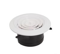 Grille de ventilation murale et de plafond réglable avec couvercle rond en ABS pour ventilateurs d'échappement et conduits, persienne d'aération de 75 à 200 mm pour salle de bain, cuisine et intérieur