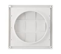 Grille de ventilation murale extérieure de 10,2 cm et 15,2 cm pour conduits d'aération - Hotte blanche à rabat anti-retour en polypropylène avec design à 3 rabats pour bloquer les oiseaux et S (100 mm