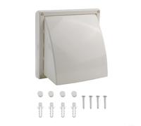 Grille de ventilation murale extérieure de 150 mm avec volet anti-retour en plastique ABS - Grille de sortie avec amortisseur à fermer (150 mm)