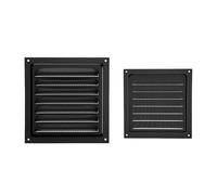 Grille De Ventilation Murale, Pignon À Persiennes Carrées Avec Écran En Maille Pour Mur Extérieur, Entrée Et Sortie D'Air De Climatisation Et De Ventilation(Black,200 * 200mm)