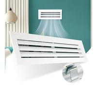 Grille de ventilation rectangulaire blanche avec lame incurvée horizontale pour climatisation (500x100 mm)